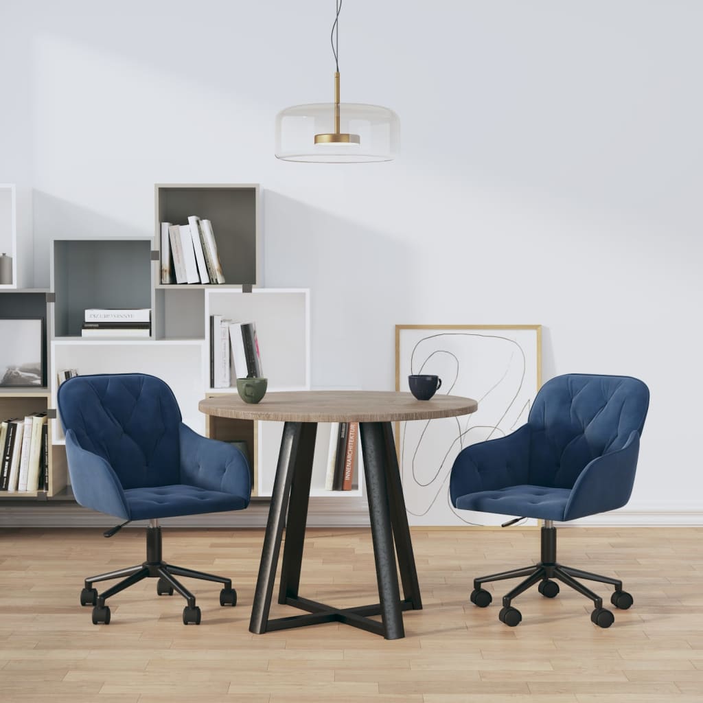 Eetkamerstoelen draaibaar 2 st fluweel blauw is nu te koop bij PeponiXL, paradijselijk wonen!