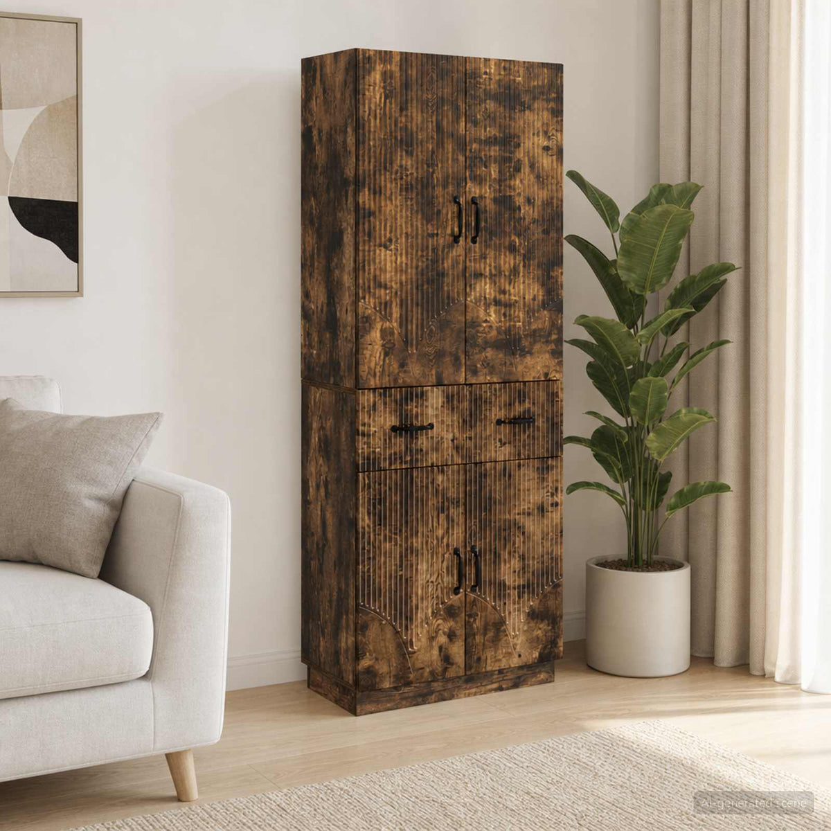 Kastenset 2 pcs Gerookt eiken Bewerkt hout is nu te koop bij PeponiXL, paradijselijk wonen!