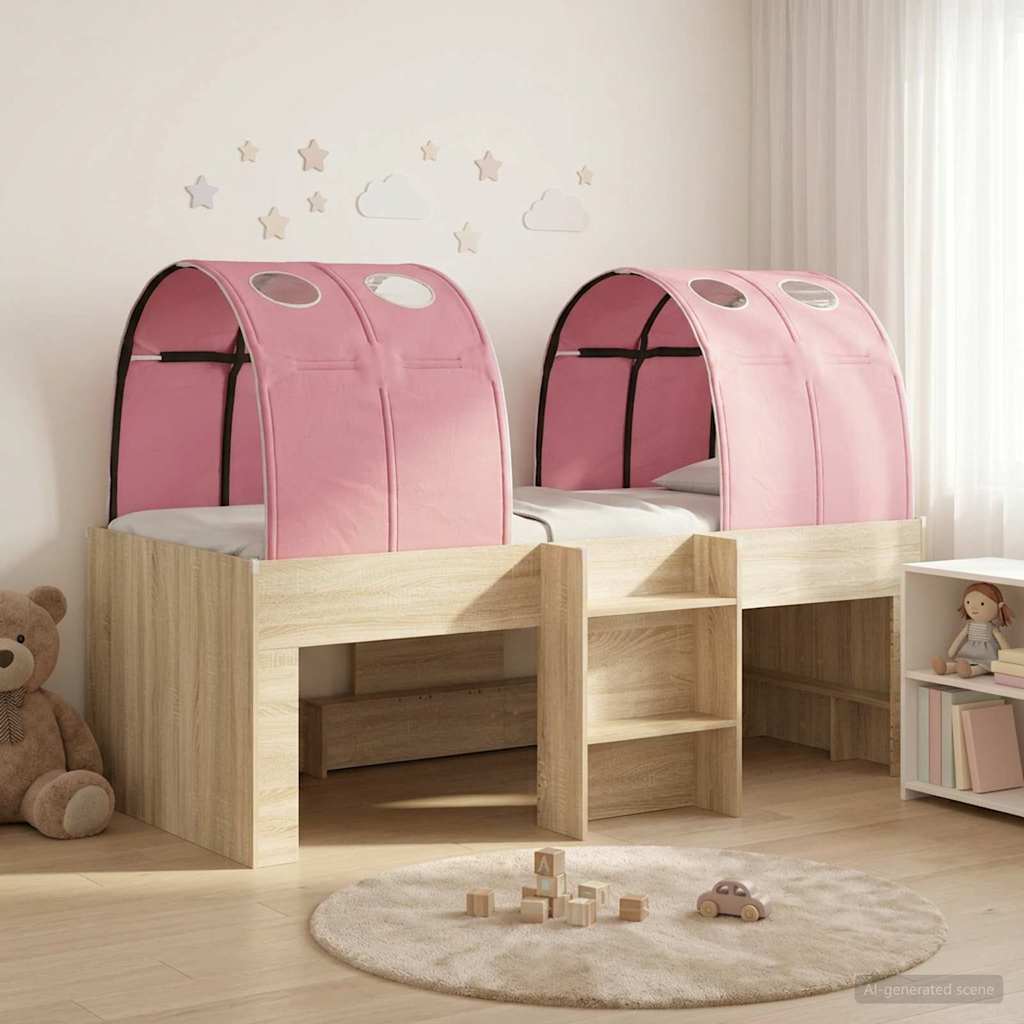Bed met Tunnel 4 pcs Sonoma en Roze Bewerkt hout is nu te koop bij PeponiXL, paradijselijk wonen!