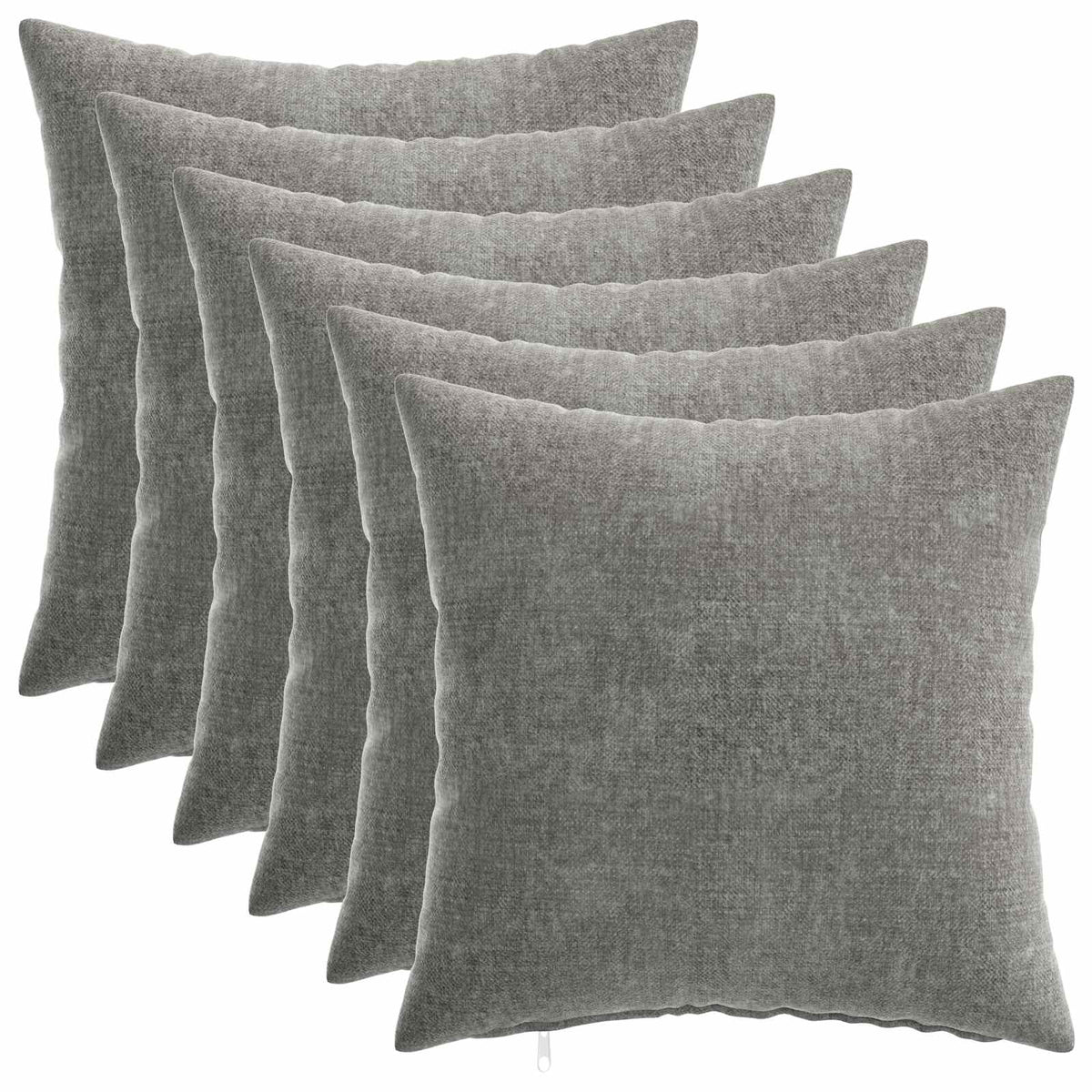 Kussensloop 6 st HEERLEN Donkergrijs 30 x 30 cm Chenille Stof is nu te koop bij PeponiXL, paradijselijk wonen!