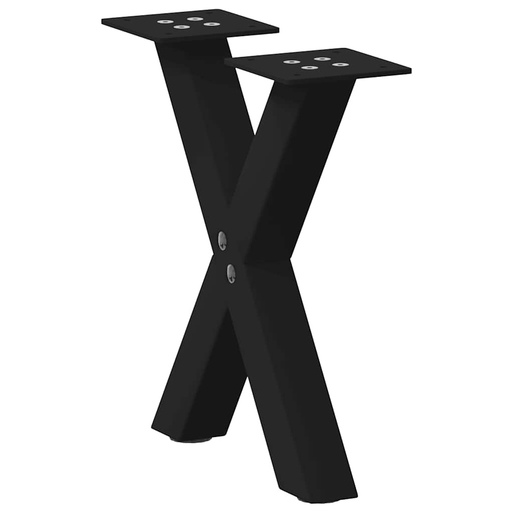 Salontafelpoten 2 st X-vormig 30x(30-31) cm staal zwart is nu te koop bij PeponiXL, paradijselijk wonen!