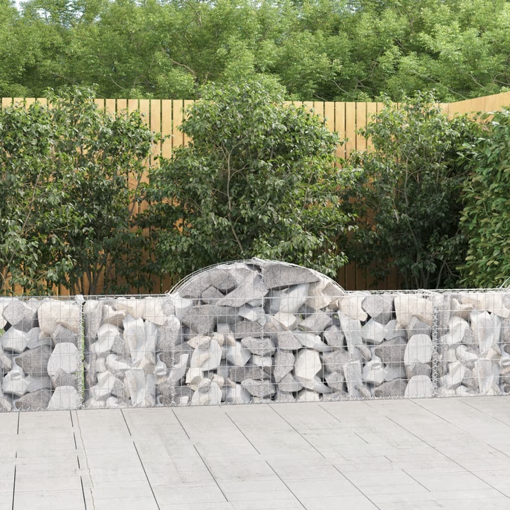 Schanskorven 2 st gewelfd 200x30x60/80 cm gegalvaniseerd ijzer is nu te koop bij PeponiXL, paradijselijk wonen!