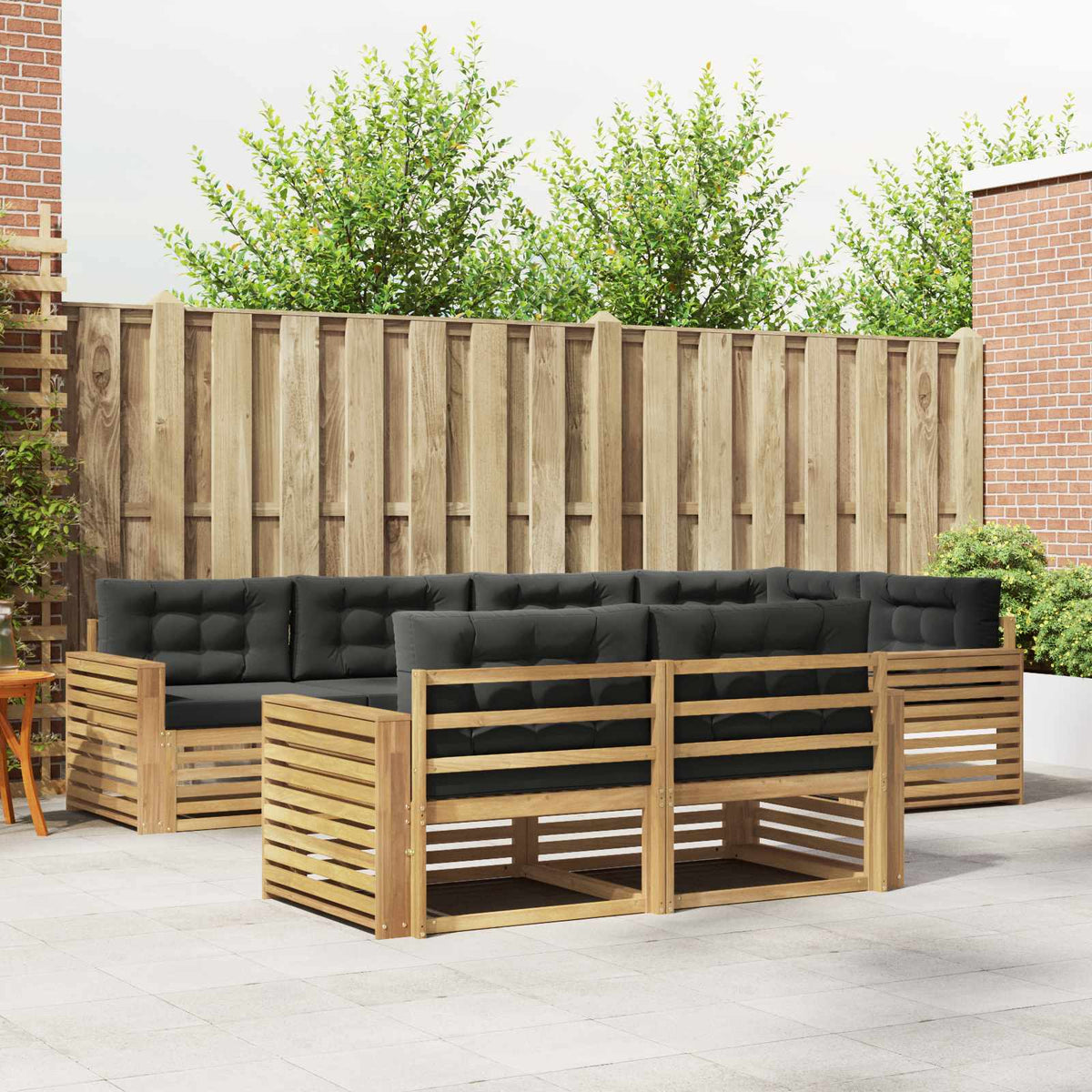 Buiten bankenset 7 pcs Wit en antracietkleurig is nu te koop bij PeponiXL, paradijselijk wonen!