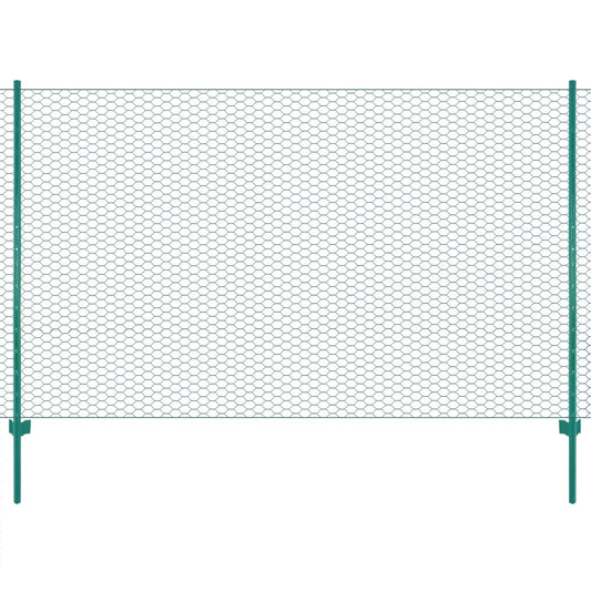 Draadgaashek met palen 25x1,5 m staal groen is nu te koop bij PeponiXL, paradijselijk wonen!