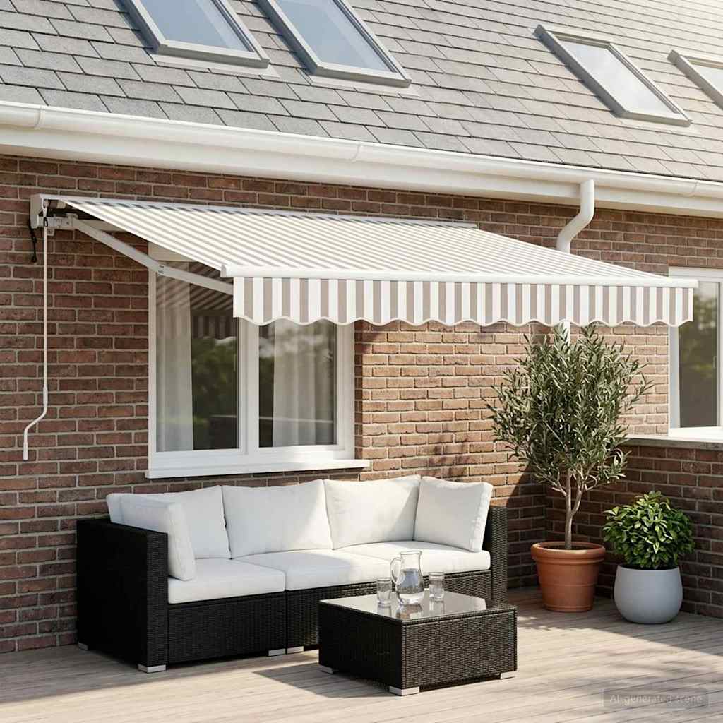 Uitschuifbare luifel Lichtgrijs en wit. 3,5 x 2 m is nu te koop bij PeponiXL, paradijselijk wonen!