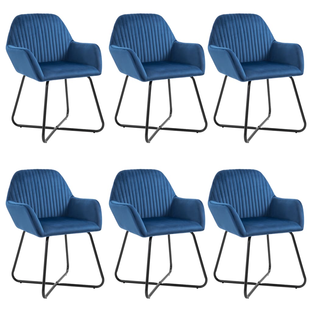 Eetkamerstoelen 6 st fluweel blauw is nu te koop bij PeponiXL, paradijselijk wonen!