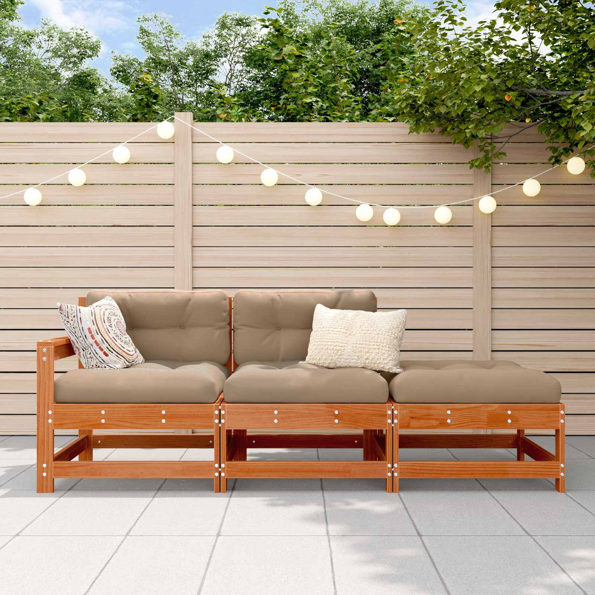 Sectie Sofa Eenheden met kussen Wasbruin 190 x 62 x 70,5cm is nu te koop bij PeponiXL, paradijselijk wonen!
