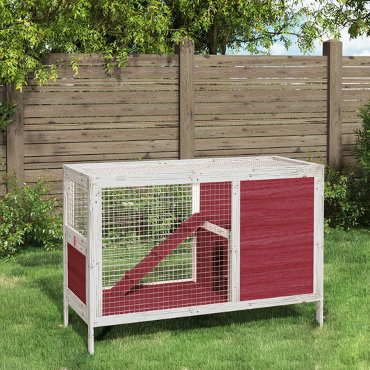 Konijnenhok 103x44x69,5 cm massief grenenhout mokkakleurig is nu te koop bij PeponiXL, paradijselijk wonen!