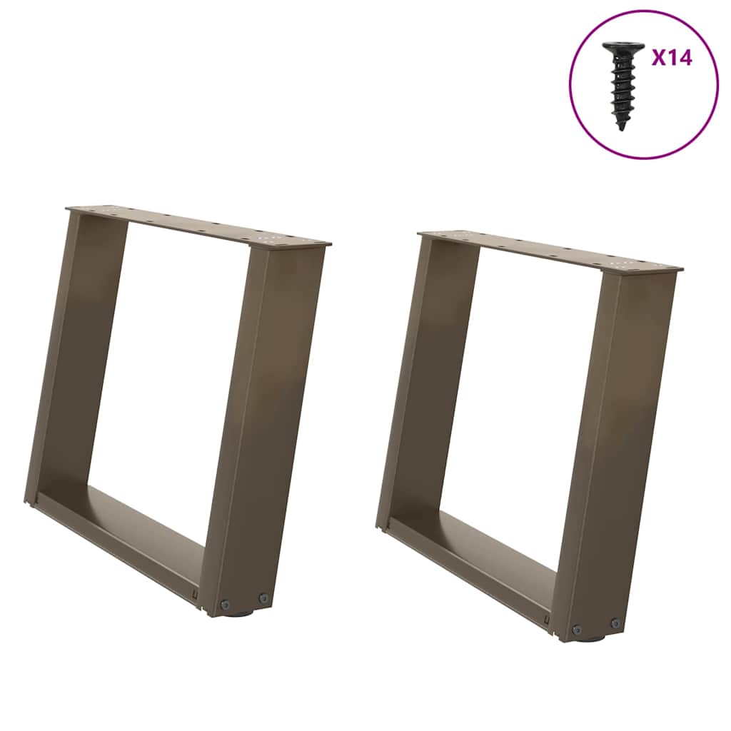 Salontafelpoten 2 st U-vormig 70x(42-43) cm staal naturel is nu te koop bij PeponiXL, paradijselijk wonen!