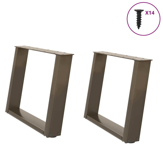 Salontafelpoten 2 st U-vormig 70x(42-43) cm staal naturel is nu te koop bij PeponiXL, paradijselijk wonen!