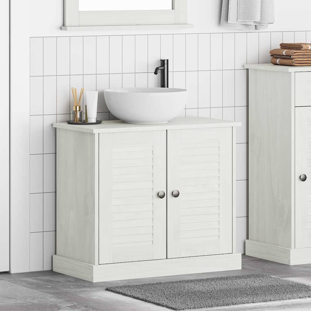 Wastafelkast met plank VIGO Wit en Antiek Wit 68 x 34 x 59 cm is nu te koop bij PeponiXL, paradijselijk wonen!
