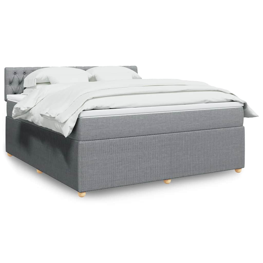 Boxspring met matras stof lichtgrijs 180x200 cm is nu te koop bij PeponiXL, paradijselijk wonen!
