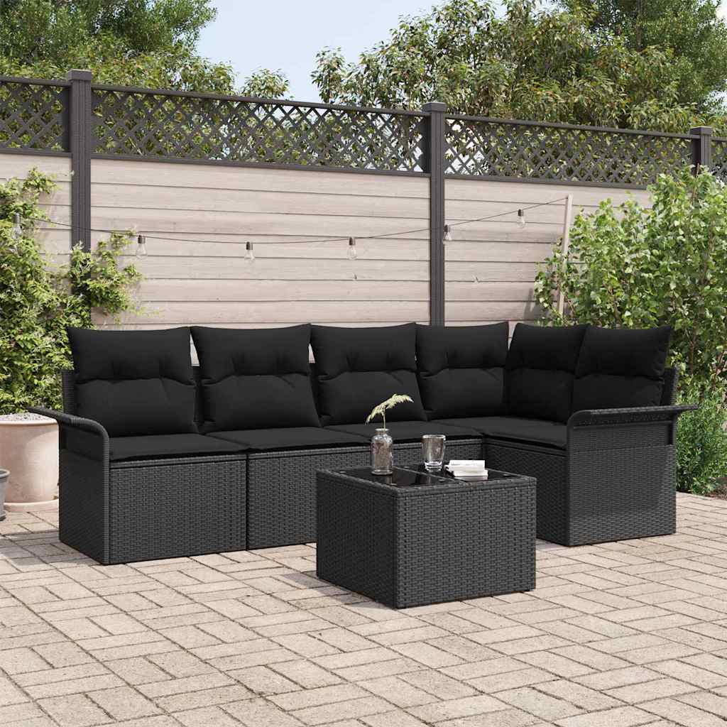 Tuin Sofa Set met kussen 6 pcs poly rattan is nu te koop bij PeponiXL, paradijselijk wonen!