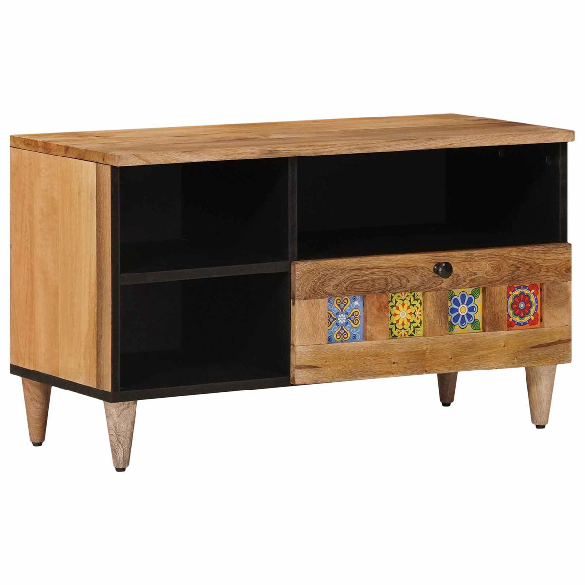 TV-kast met lade Naturel 80 x 33 x 46 cm Massief Mango Hout is nu te koop bij PeponiXL, paradijselijk wonen!