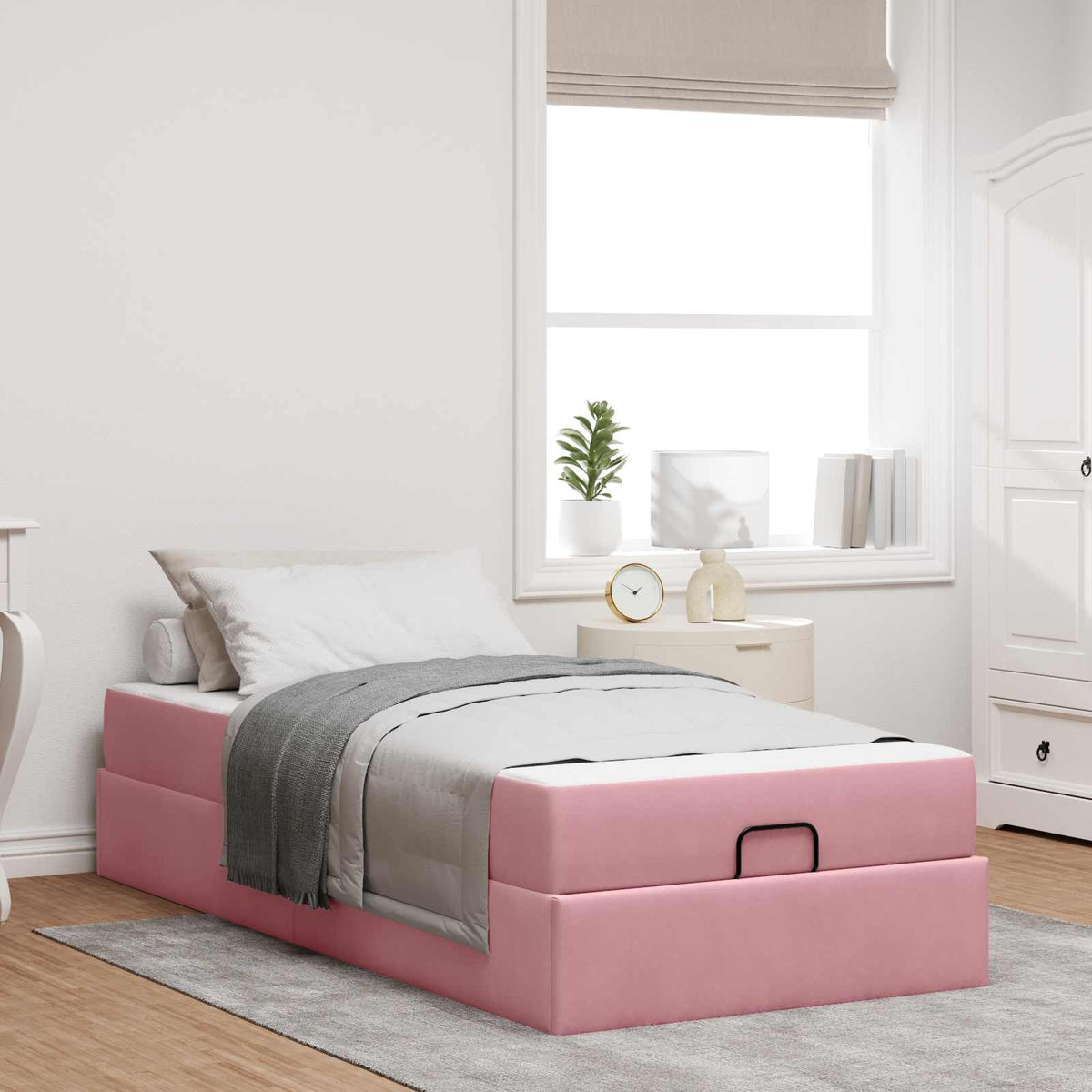 Bedframe met matras 2 pcs Roze Fluweel is nu te koop bij PeponiXL, paradijselijk wonen!
