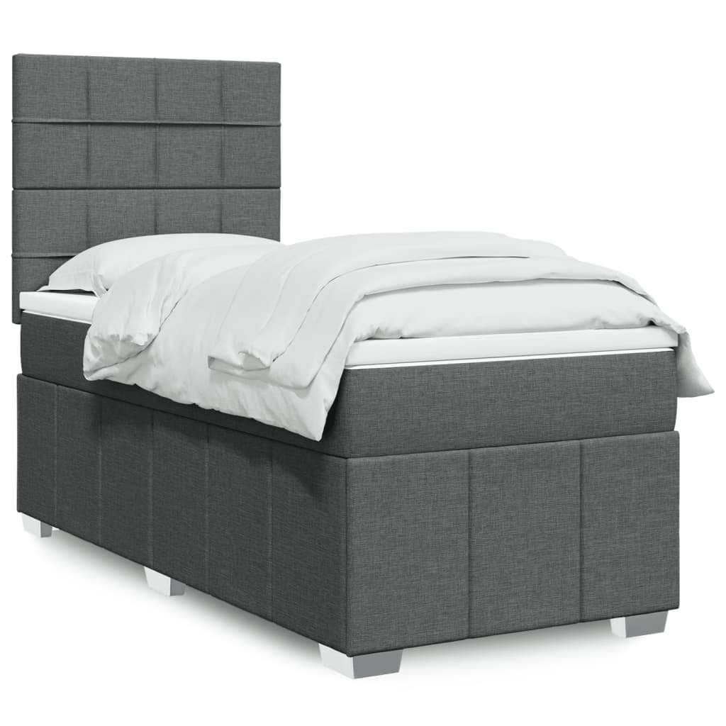 Boxspring met matras stof donkergrijs 80x200 cm is nu te koop bij PeponiXL, paradijselijk wonen!