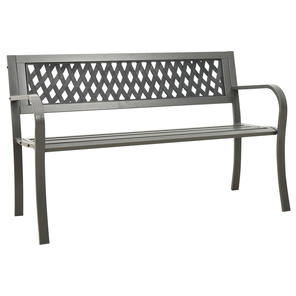 Tuinbank 125 cm staal grijs is nu te koop bij PeponiXL, paradijselijk wonen!