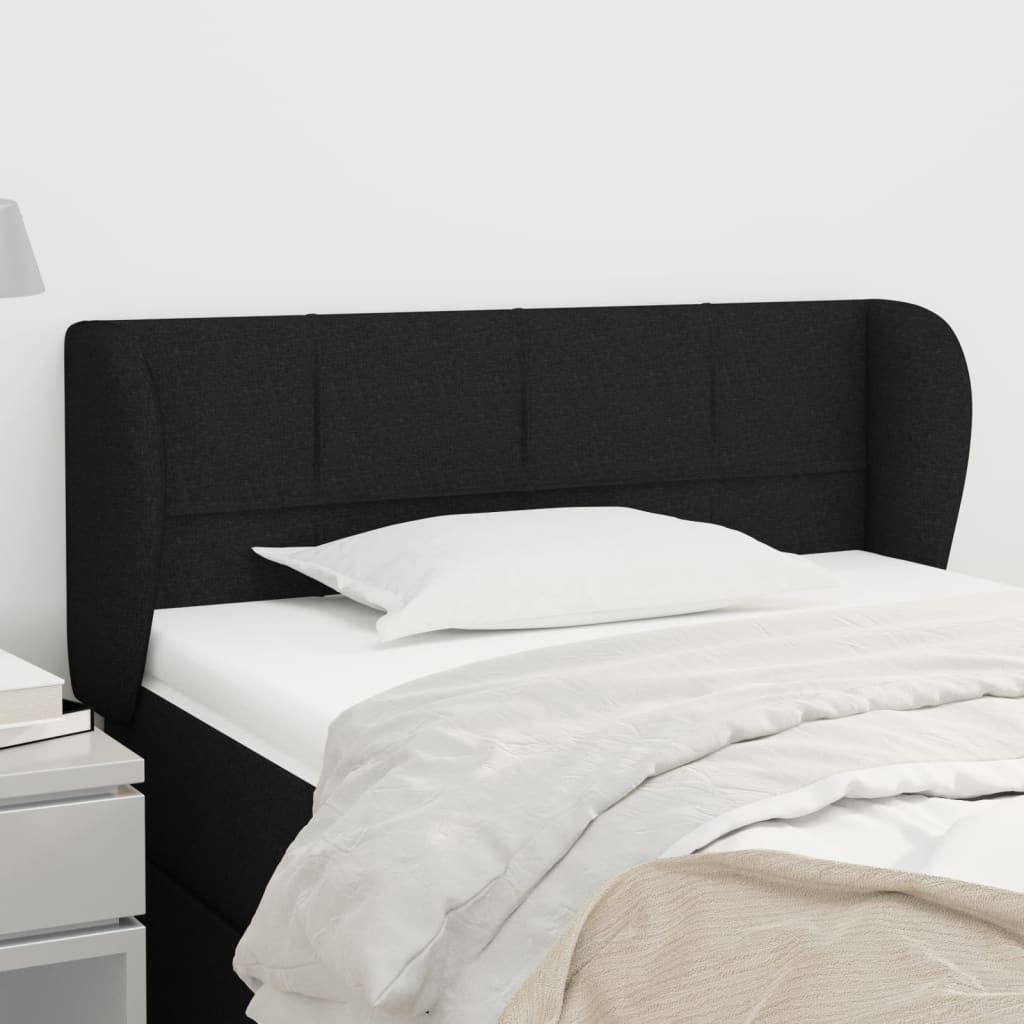 Hoofdbord met randen 103x23x78/88 cm stof zwart is nu te koop bij PeponiXL, paradijselijk wonen!