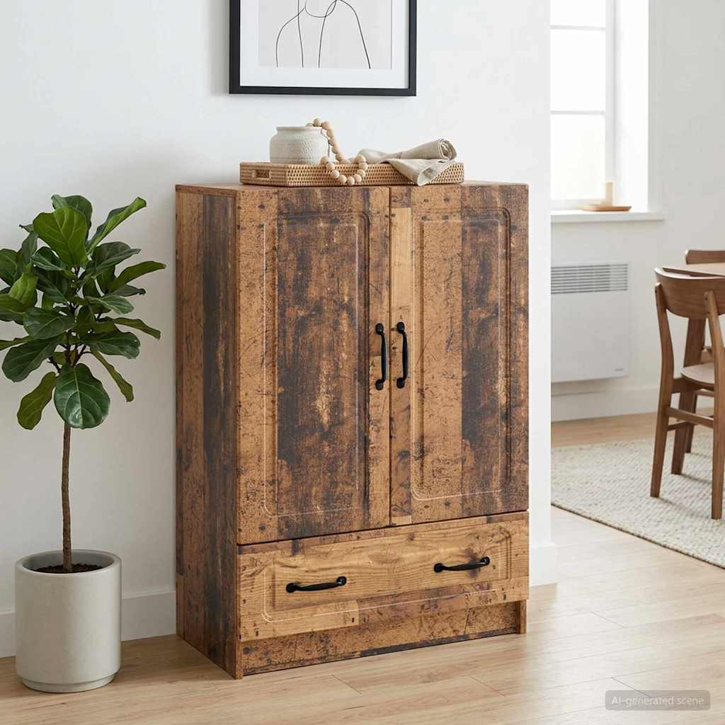 Dressoir met lade Oud hout 66 x 34,5 x 92 cm Bewerkt hout is nu te koop bij PeponiXL, paradijselijk wonen!