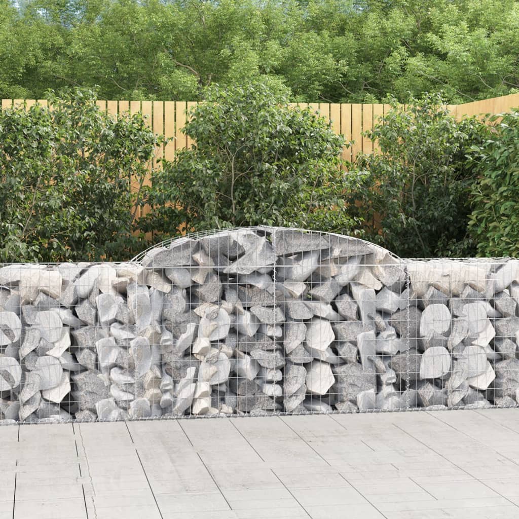 Schanskorven 2 st gewelfd 300x50x80/100 cm gegalvaniseerd ijzer is nu te koop bij PeponiXL, paradijselijk wonen!
