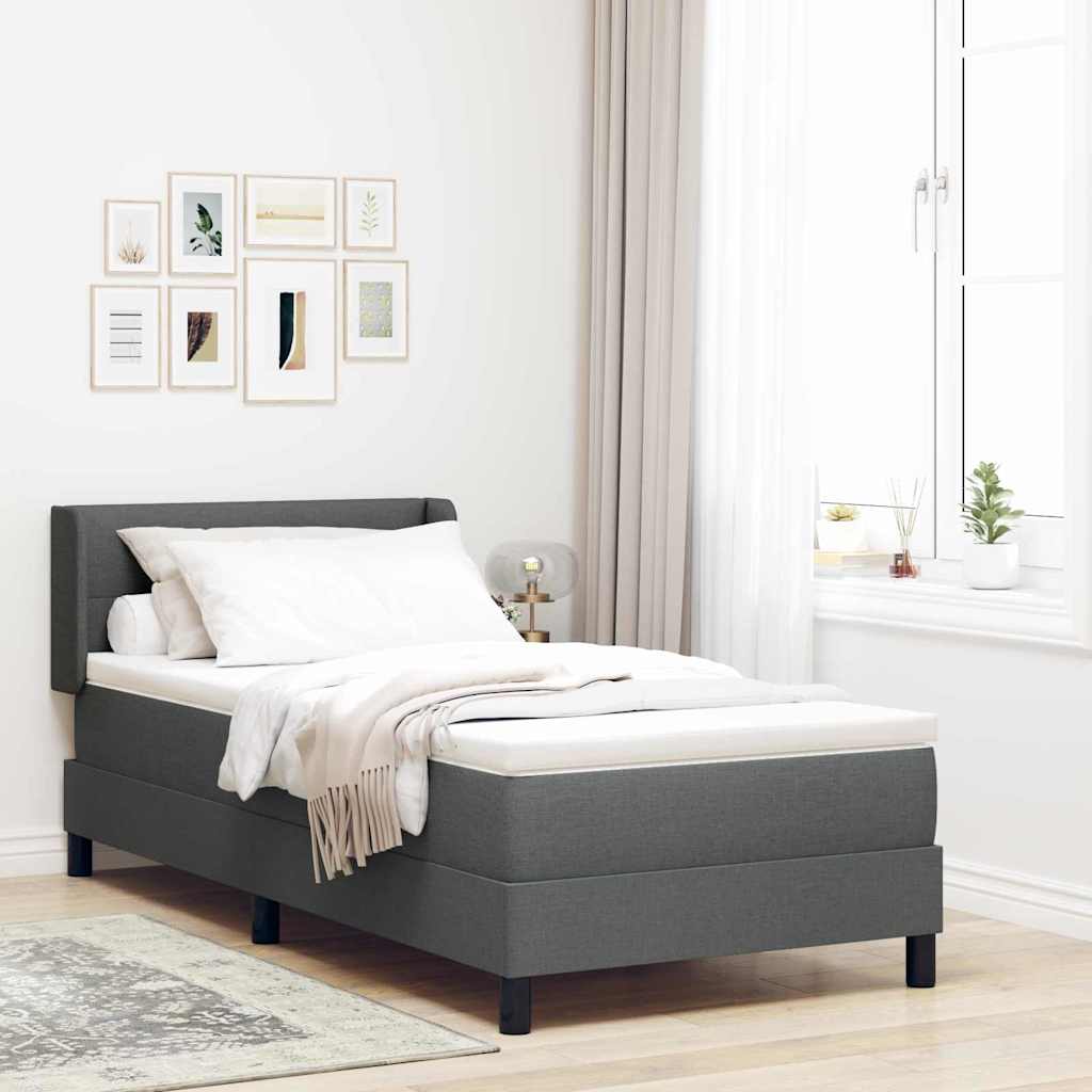 Boxspringbed met hoofdeinde Donkergrijs 200 x 80 cm Stof is nu te koop bij PeponiXL, paradijselijk wonen!