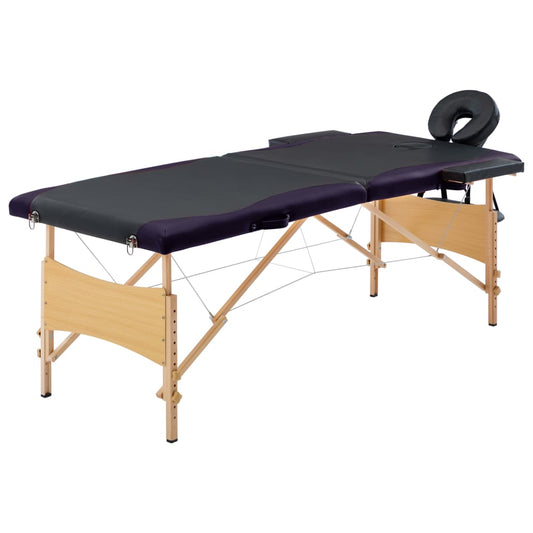 Massagetafel inklapbaar 2 zones hout zwart is nu te koop bij PeponiXL, paradijselijk wonen!