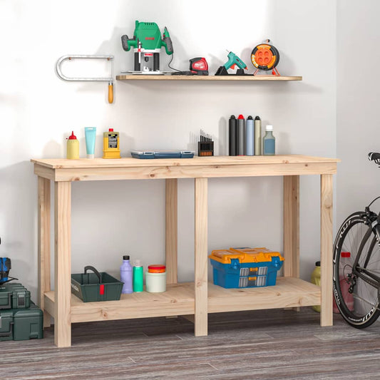 Werkbank 140x50x80 cm massief grenenhout is nu te koop bij PeponiXL, paradijselijk wonen!