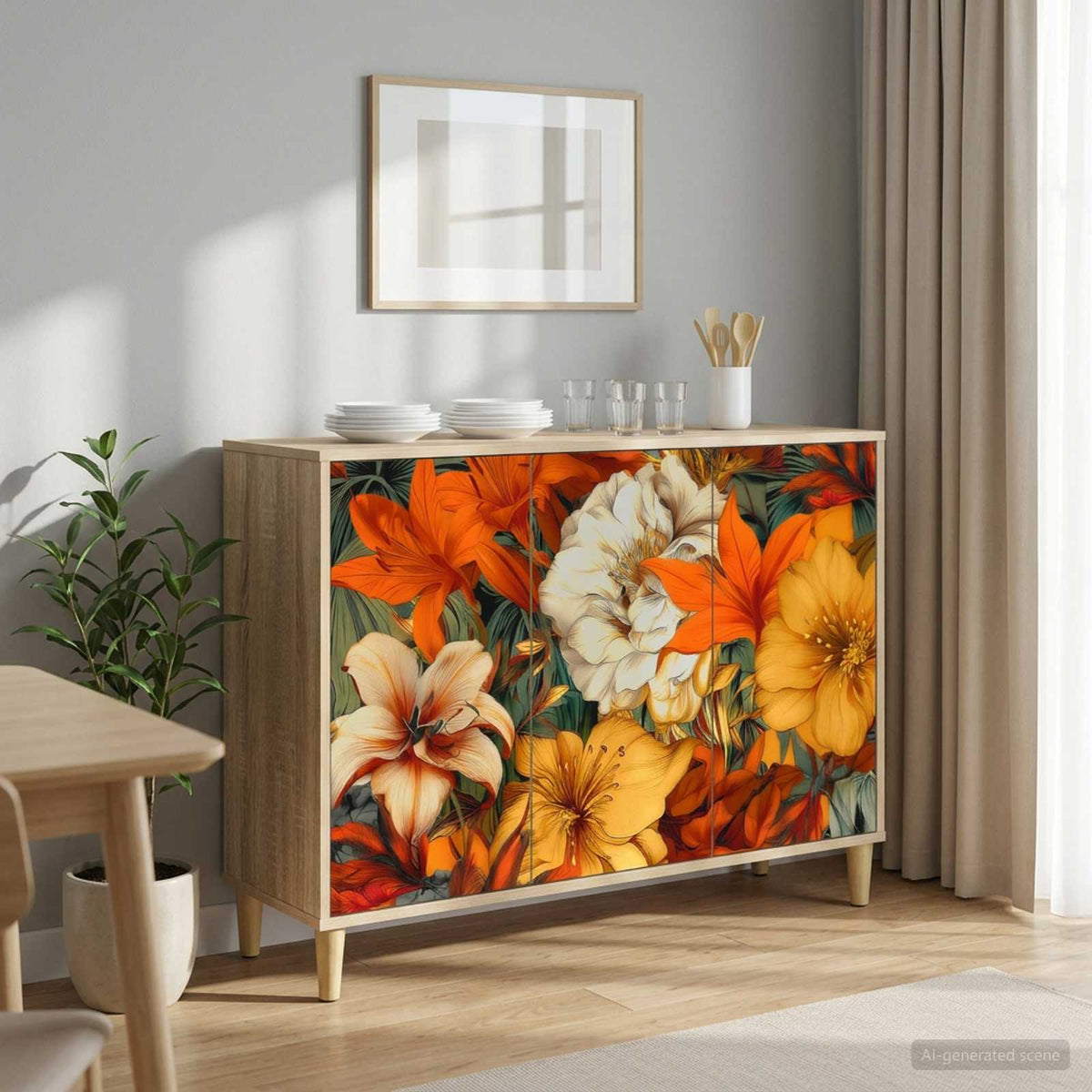 Dressoir GENNEP Sonoma 102 x 33 x 75 cm Bewerkt hout is nu te koop bij PeponiXL, paradijselijk wonen!