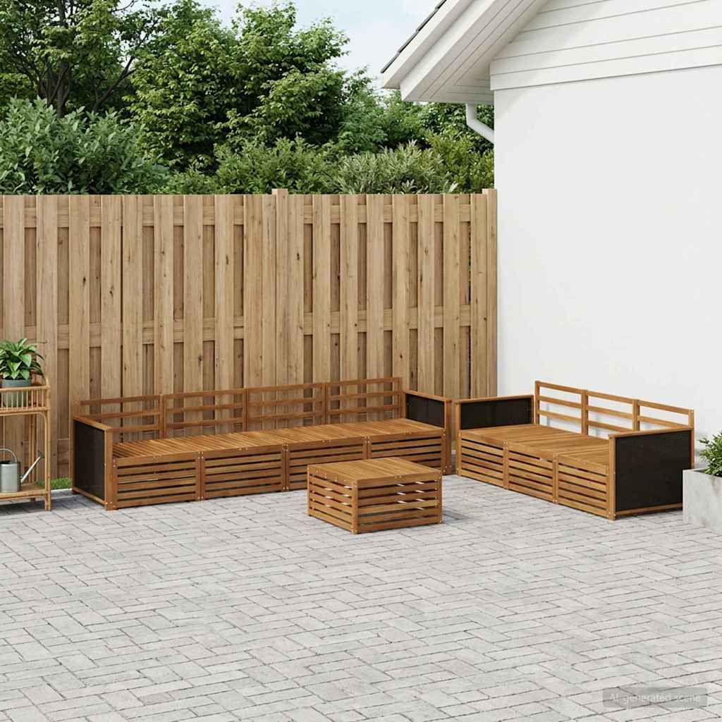 Buiten bankenset 8 pcs Naturel 79 x 79 x 37 cm is nu te koop bij PeponiXL, paradijselijk wonen!