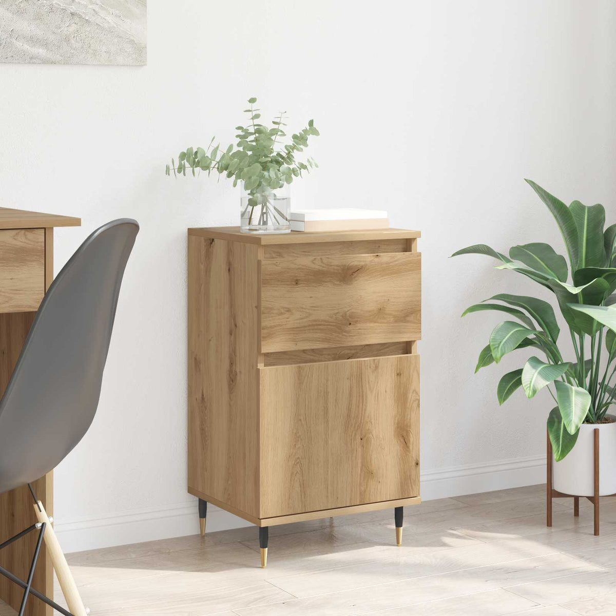 Dressoir Artisan Eiken 40 x 35 x 70 cm Gemonteerd hout en ijzer is nu te koop bij PeponiXL, paradijselijk wonen!