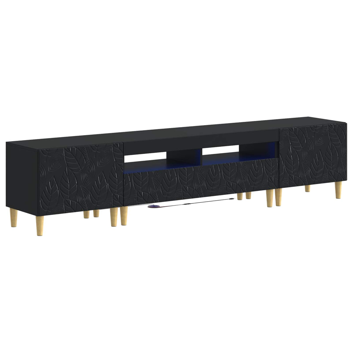 5-delige LED TV-kast Zwart Bewerkt hout is nu te koop bij PeponiXL, paradijselijk wonen!
