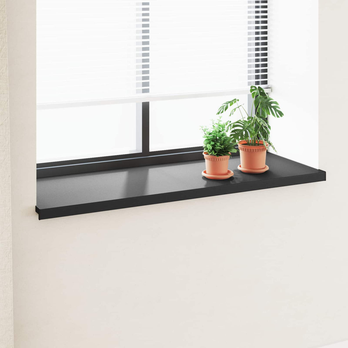 Raamsokkel Zwart met houten nerf 140 x 50 x 4,5 cm PVC is nu te koop bij PeponiXL, paradijselijk wonen!