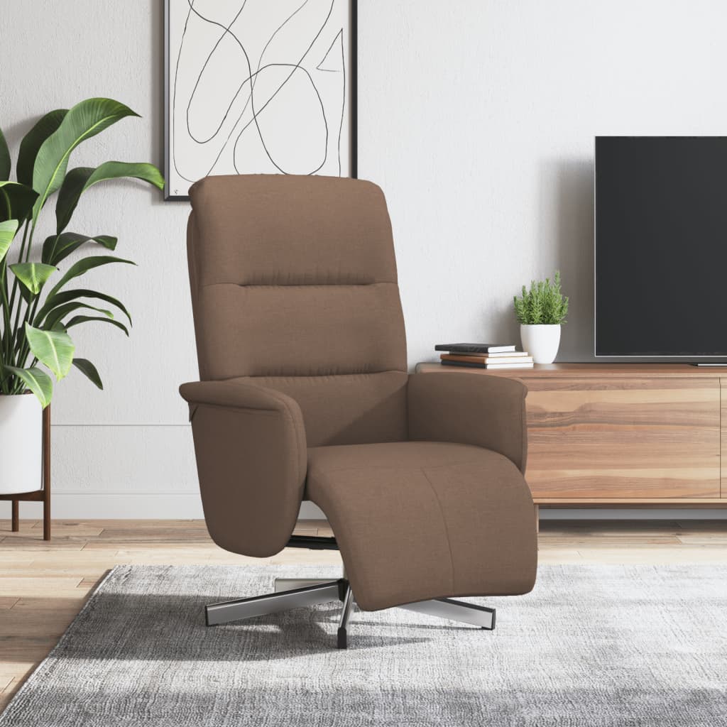 Fauteuil verstelbaar met voetensteun stof bruin is nu te koop bij PeponiXL, paradijselijk wonen!