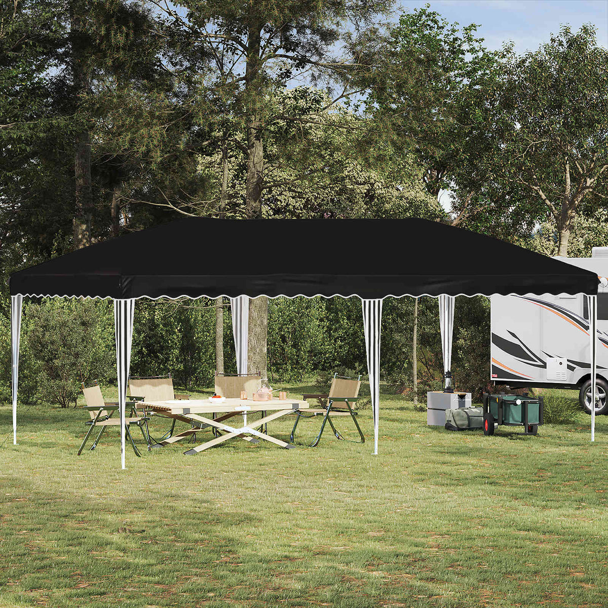Pop-up Feesttent 575 x 290 x 245 cm Zwart is nu te koop bij PeponiXL, paradijselijk wonen!