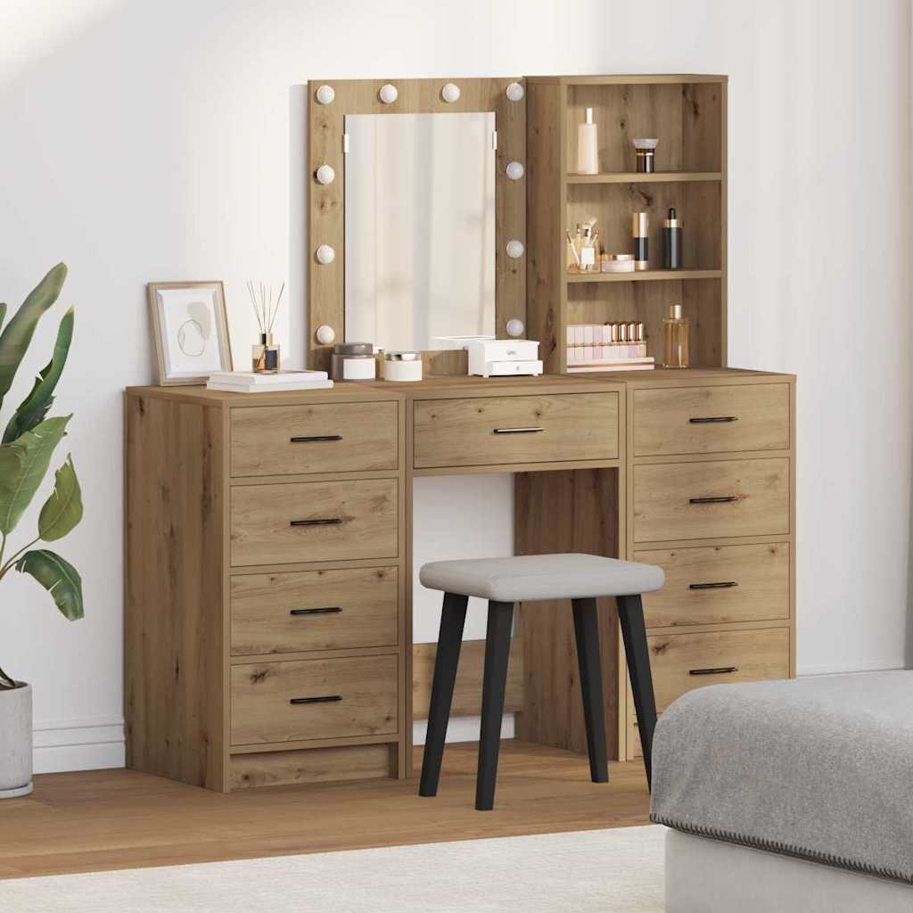 Plafondtafel met spiegellichten 3 pcs Bruin Bewerkt hout is nu te koop bij PeponiXL, paradijselijk wonen!