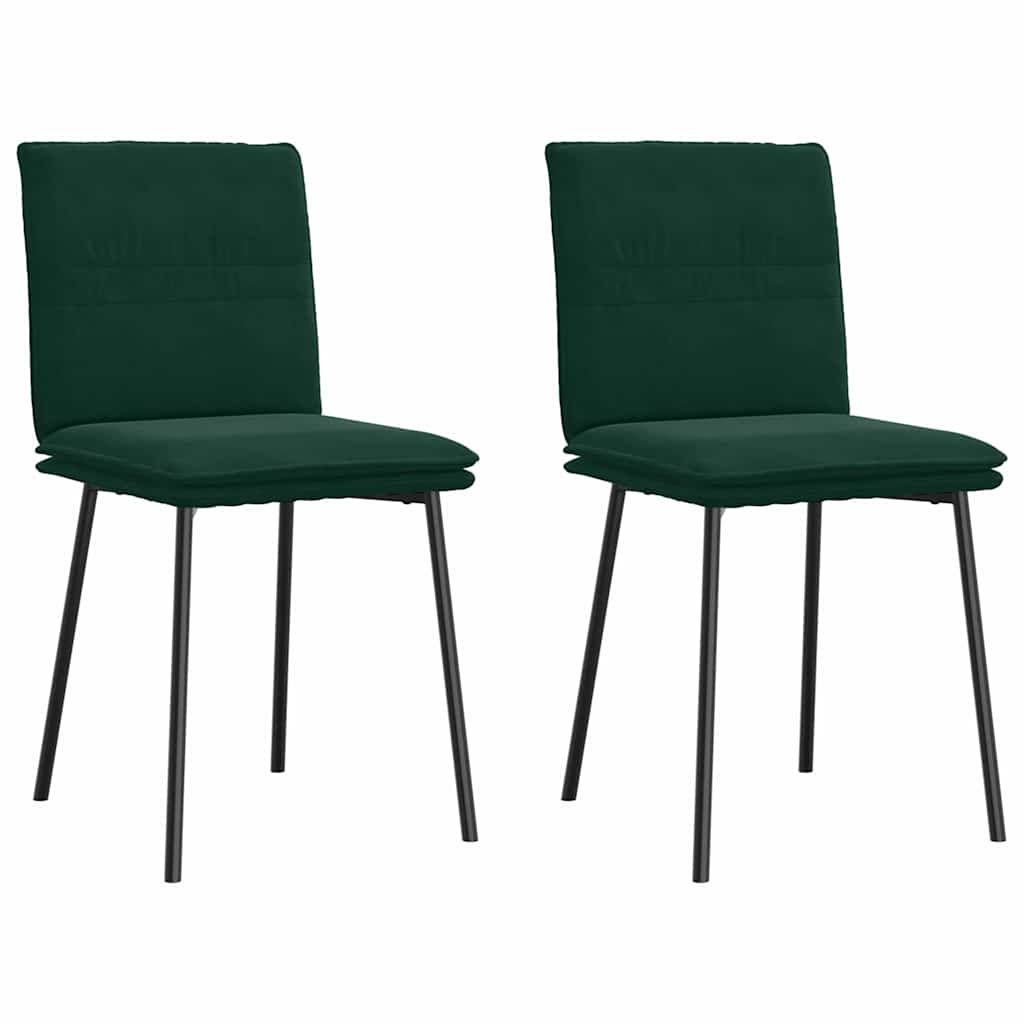 Eetkamerstoelen 2 st fluweel donkergroen is nu te koop bij PeponiXL, paradijselijk wonen!