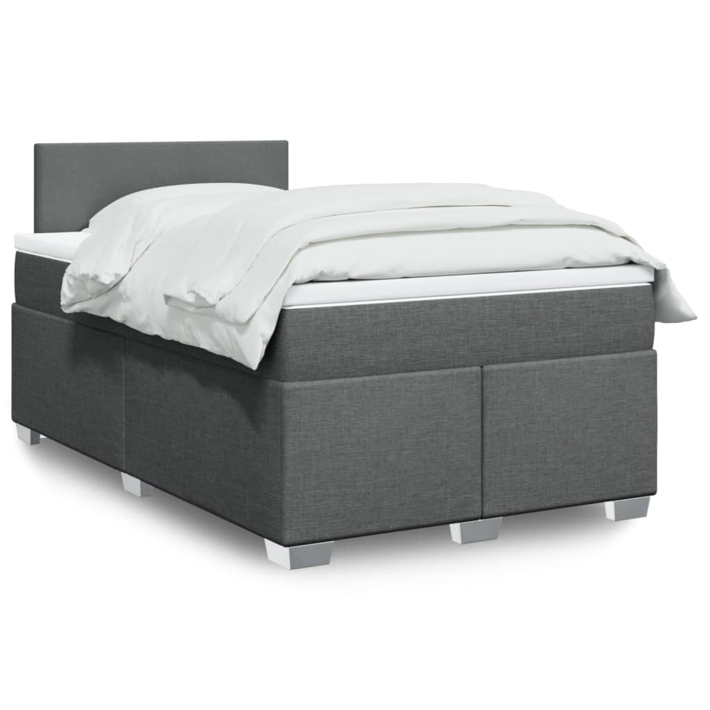 Boxspring met matras stof donkergrijs 120x200 cm is nu te koop bij PeponiXL, paradijselijk wonen!