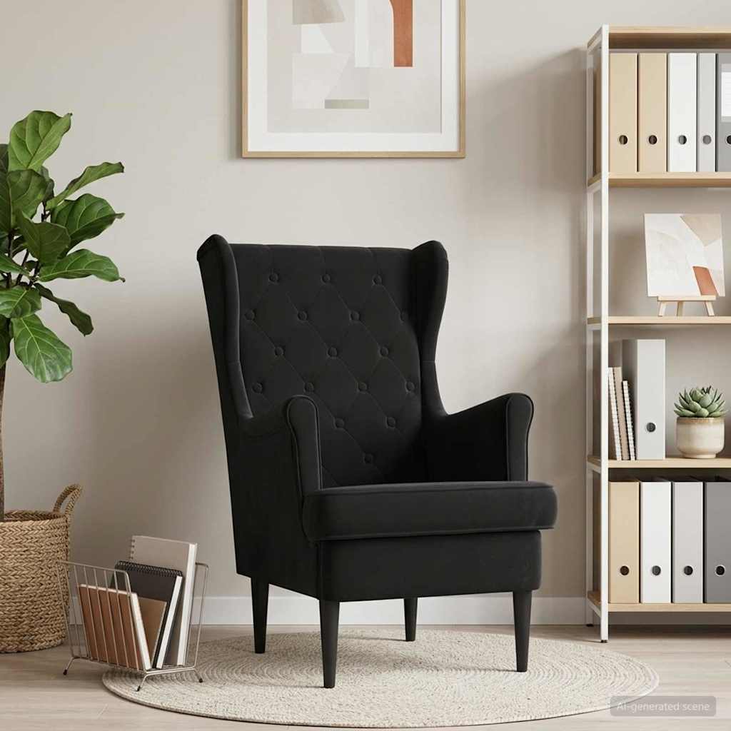Fauteuil Zwart Fluweel is nu te koop bij PeponiXL, paradijselijk wonen!