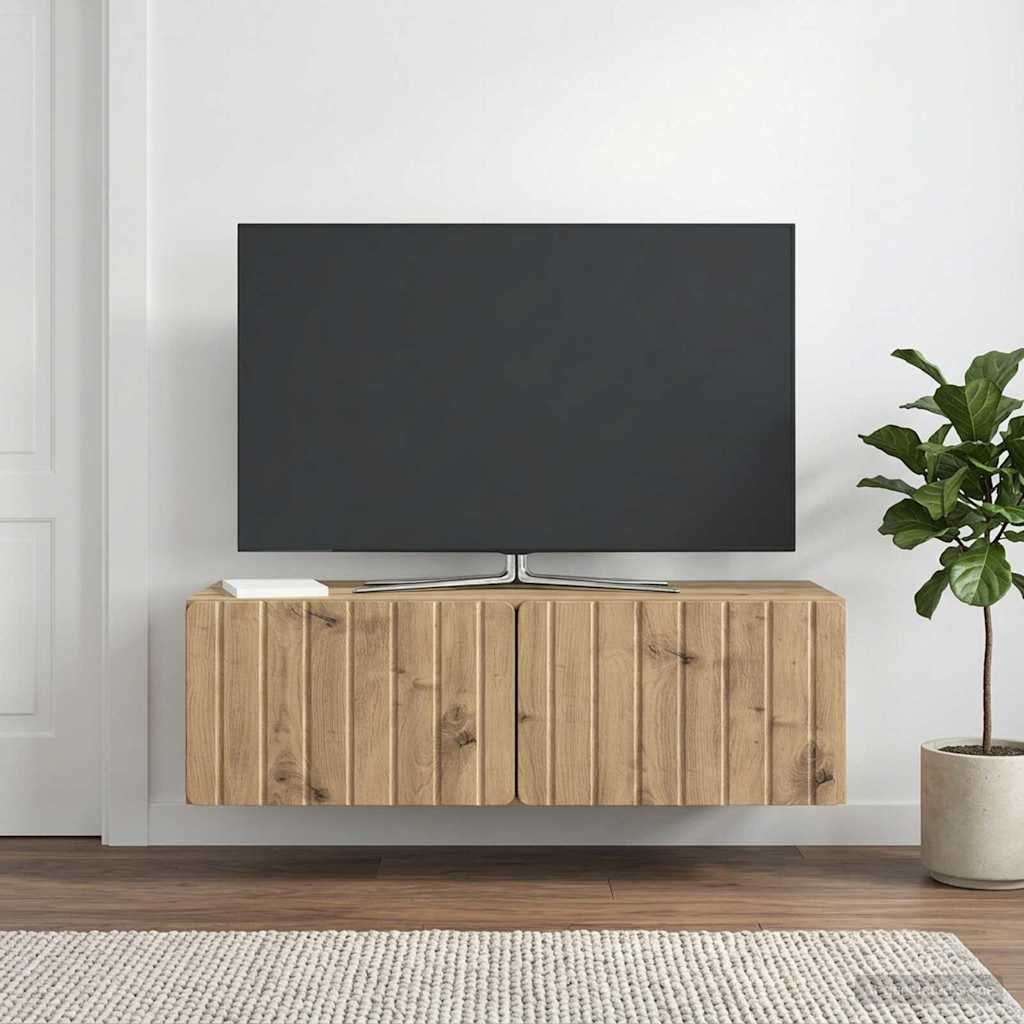 Wandbeugel TV-kast Artisanaal eiken 98 x 41 x 30 cm is nu te koop bij PeponiXL, paradijselijk wonen!
