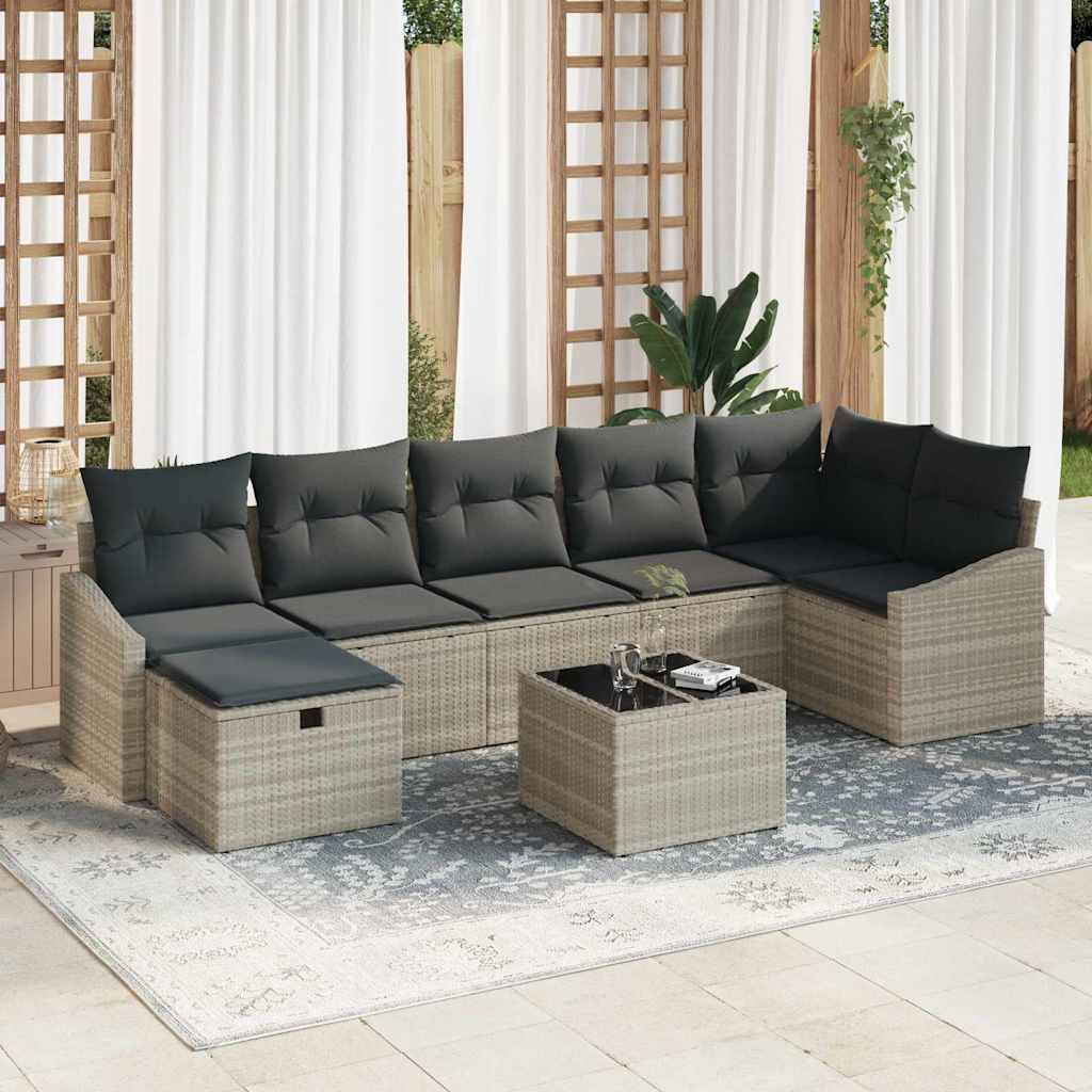 Bankstel 8 st poly rattan is nu te koop bij PeponiXL, paradijselijk wonen!