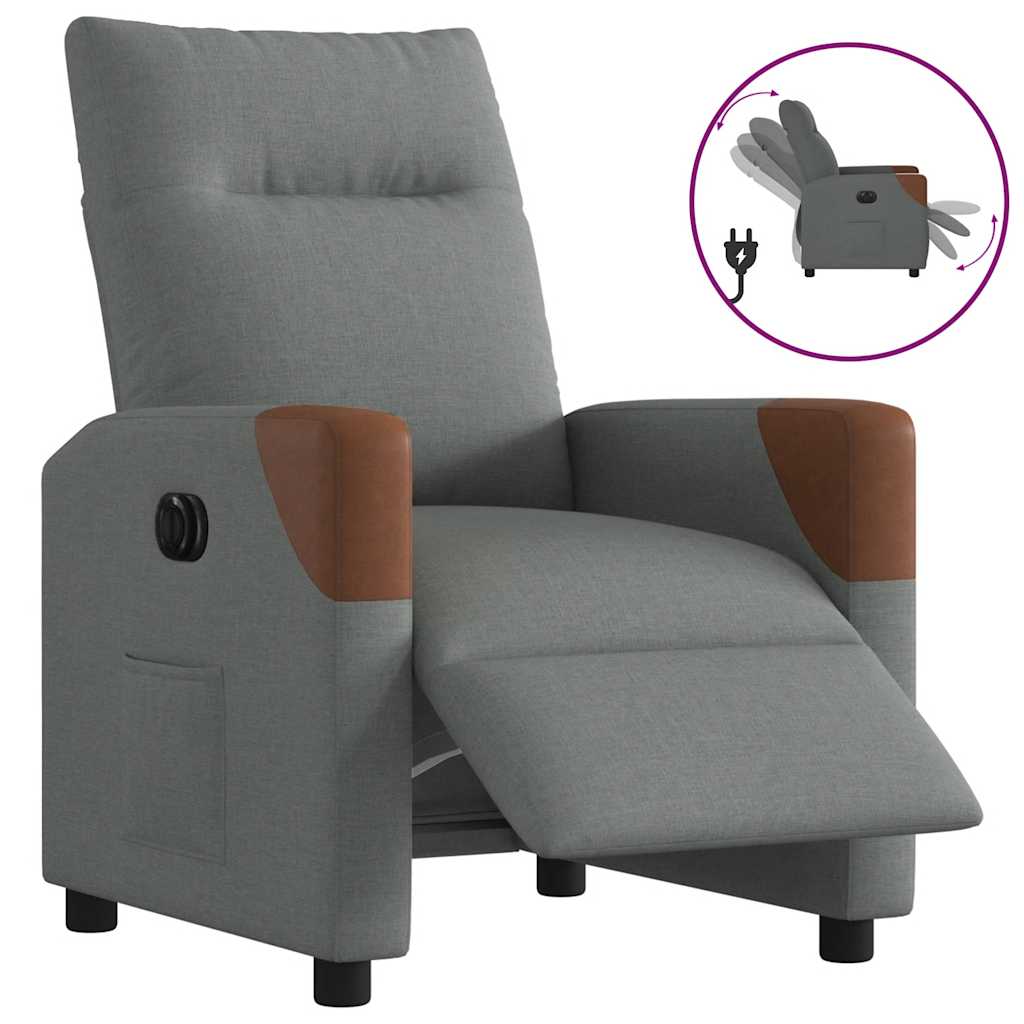 Fauteuil elektrisch verstelbaar stof donkergrijs is nu te koop bij PeponiXL, paradijselijk wonen!