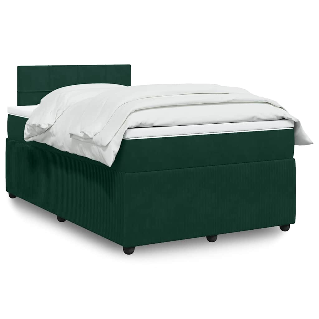Boxspring met matras fluweel donkergroen 120x200 cm is nu te koop bij PeponiXL, paradijselijk wonen!