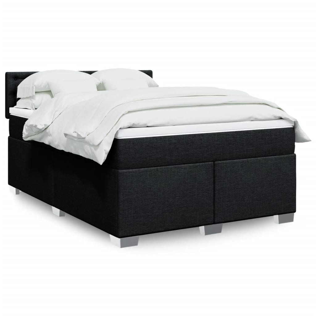 Boxspring met matras stof zwart 140x200 cm is nu te koop bij PeponiXL, paradijselijk wonen!