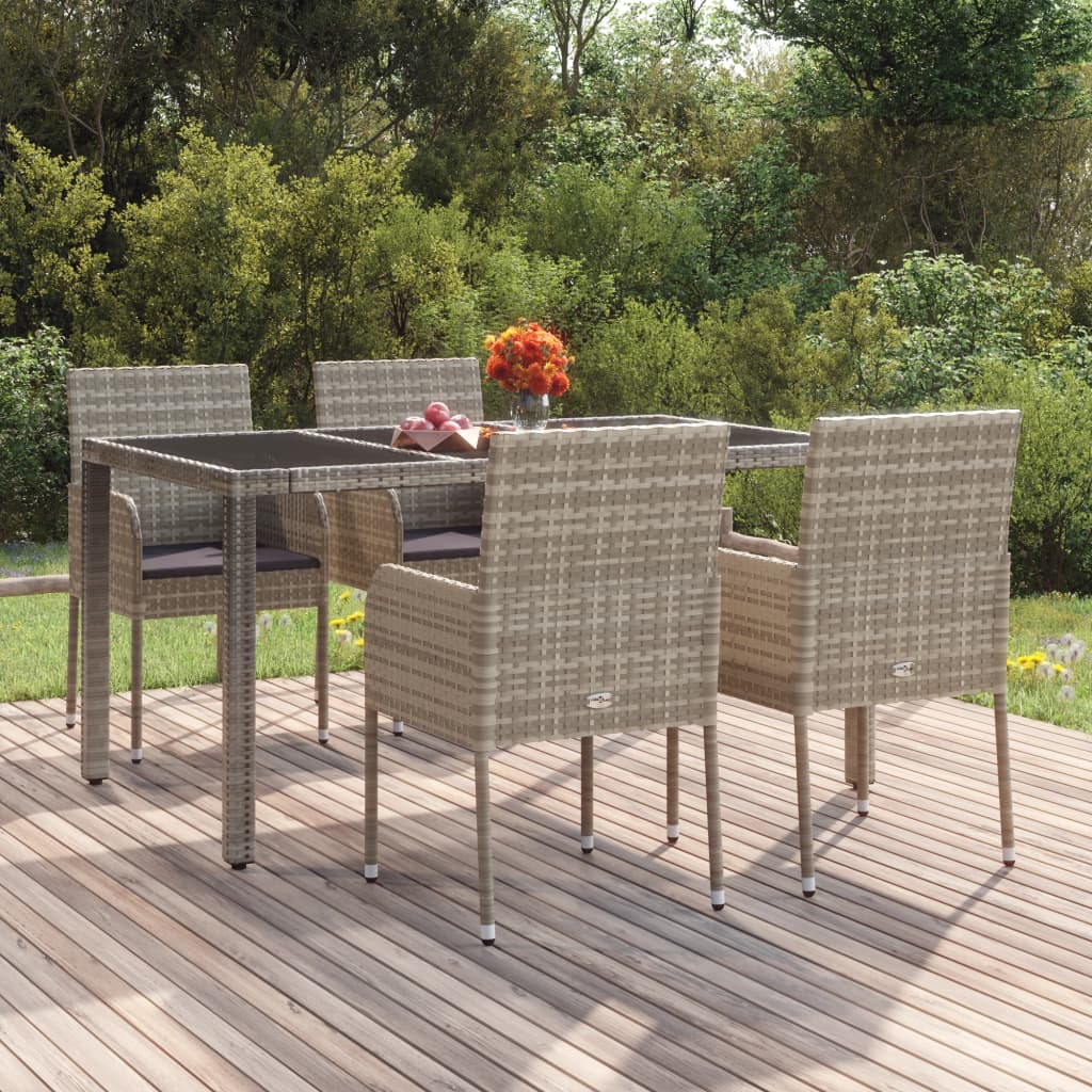 Tuinstoelen 4 st met kussens poly rattan grijs is nu te koop bij PeponiXL, paradijselijk wonen!