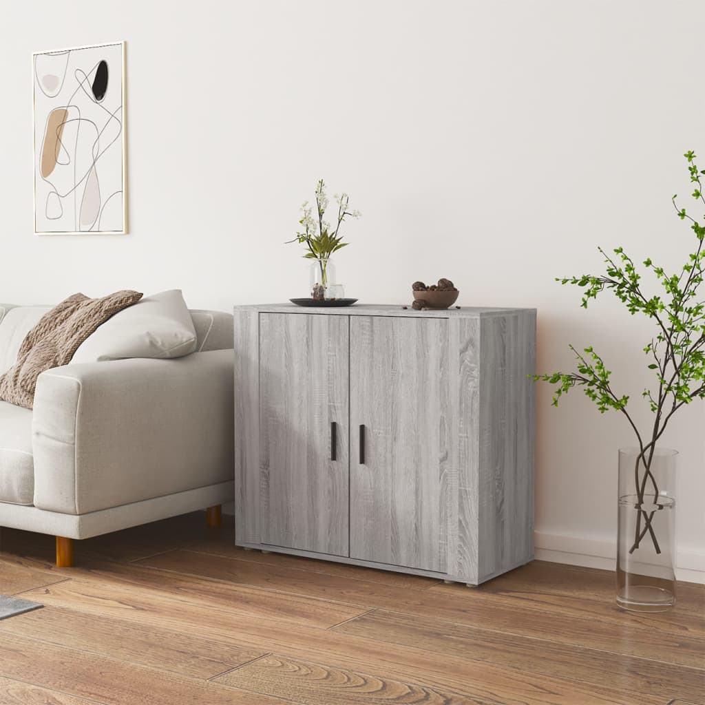 Dressoir 80x33x70 cm bewerkt hout grijs sonoma eikenkleurig is nu te koop bij PeponiXL, paradijselijk wonen!