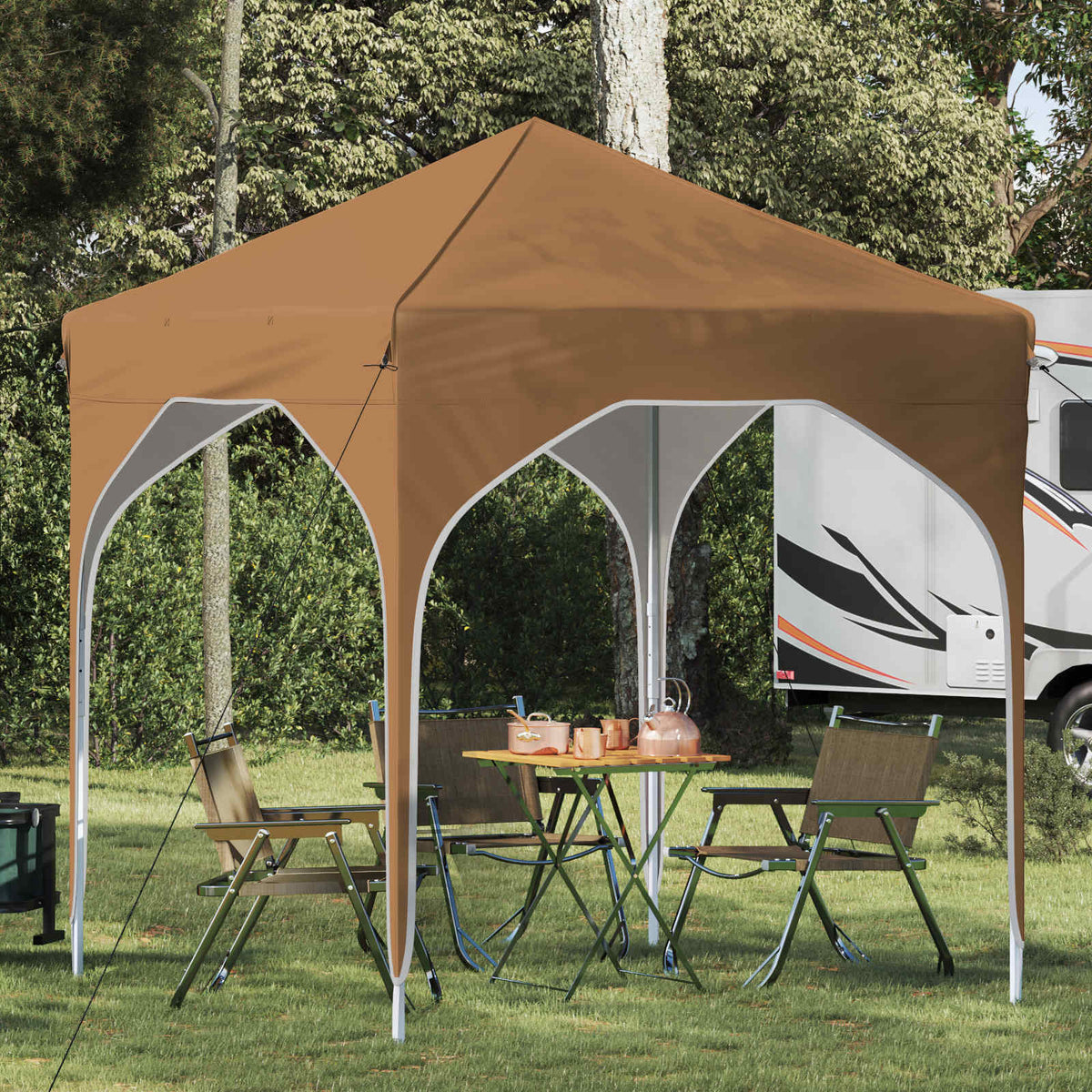 Pop-up Feesttent 194 x 194 x 245 cm Beige is nu te koop bij PeponiXL, paradijselijk wonen!