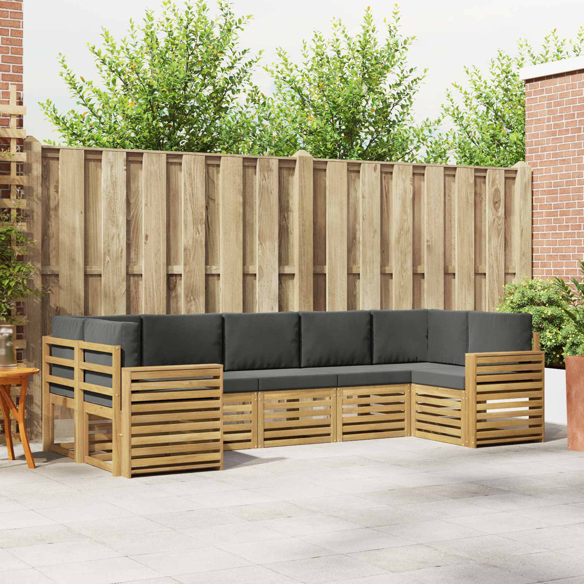 Buiten bankenset 7 pcs Wit en antracietkleurig is nu te koop bij PeponiXL, paradijselijk wonen!