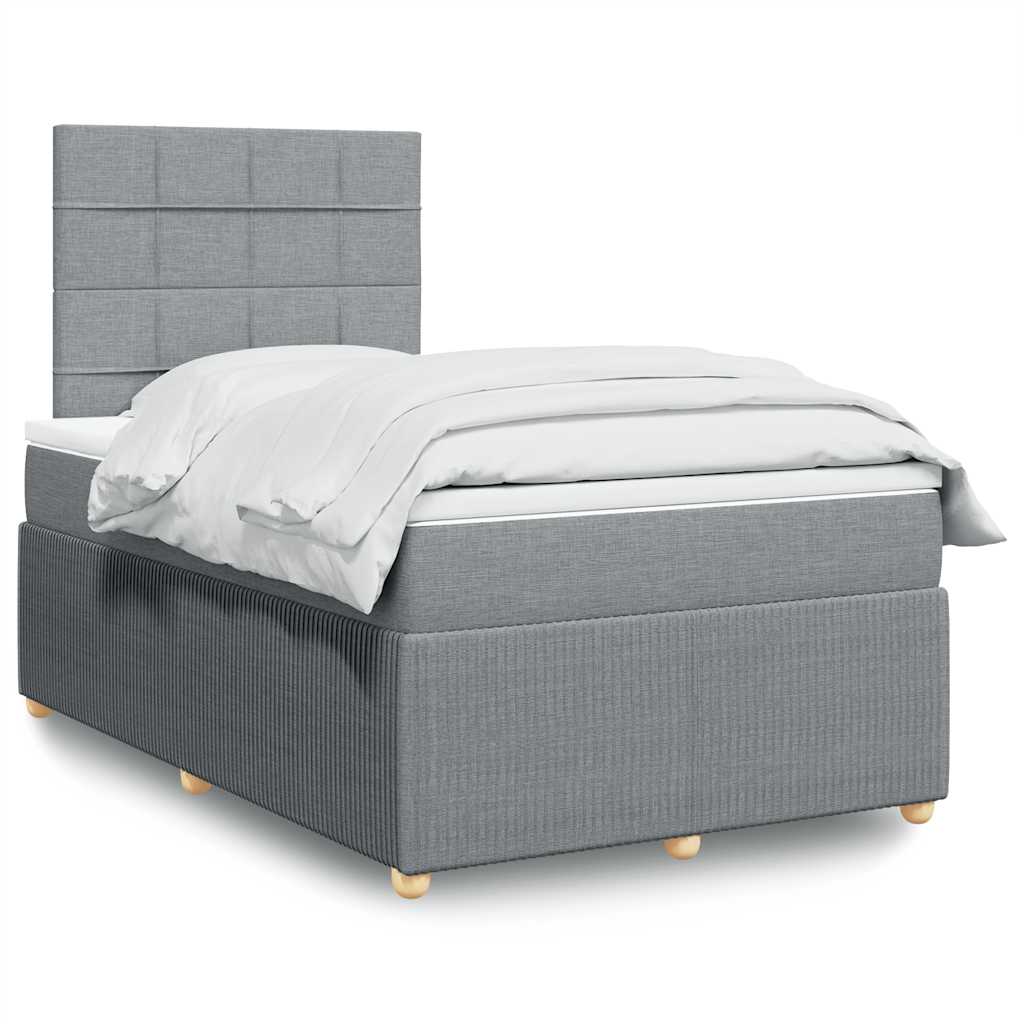Boxspring met matras stof lichtgrijs 120x190 cm is nu te koop bij PeponiXL, paradijselijk wonen!