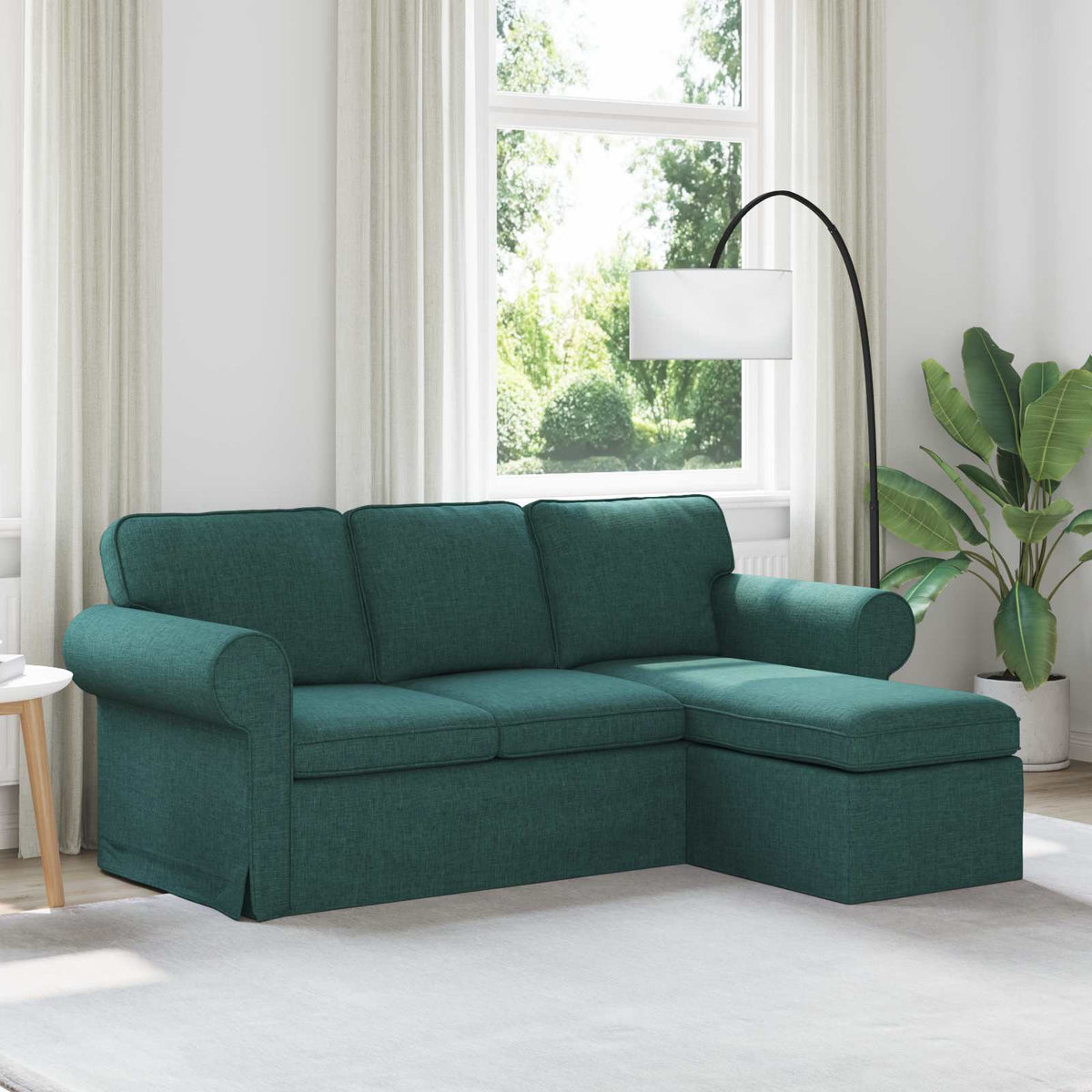Bank Donkergroen 195 x 138 x 80 cm Stof is nu te koop bij PeponiXL, paradijselijk wonen!