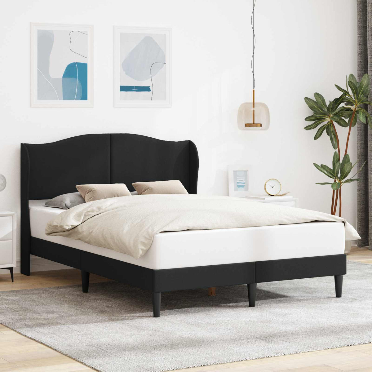 Bedframe met hoofdeinde Zwart 120 x 200 cm Kunstleer is nu te koop bij PeponiXL, paradijselijk wonen!